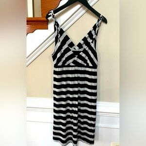 Caslon Black and Grey Knit Striped Dress XS